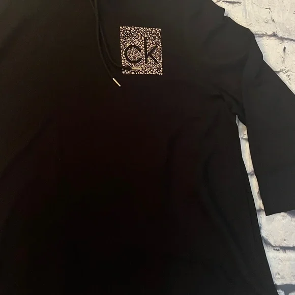 2X- plus size Calvin Klein Black Pullover with Logo - Picture 4 of 12